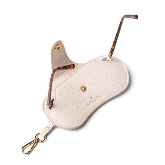 Kedzie Eclipse Cream Padded Eye Glasses Case - NWT - Picture 3 of 8